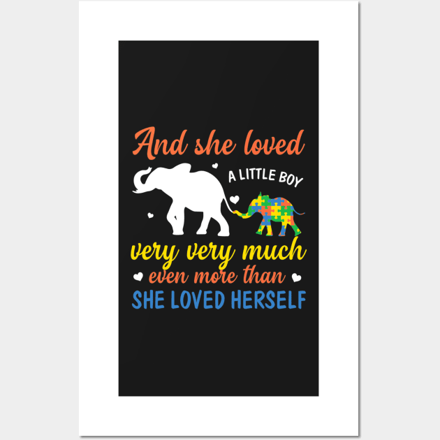 Autism Mom Awareness She Loved Little Autistic Boy So Much Wall Art by CarolIrvine
